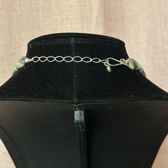 Jay King Marked DRT 925 Sterling Silver Gray Jasper Statement Necklace - Picture 4 of 7